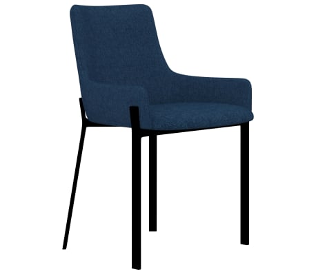 vidaXL Valgomojo kėdės, 6vnt., mėlynos spalvos, audinys, pasukamos
