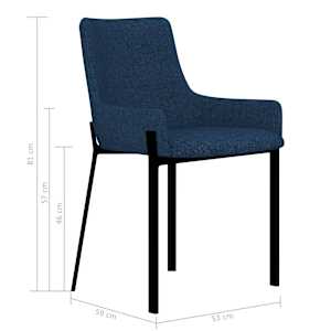 Jídelní židle 6 ks modré textil - obrázek 7