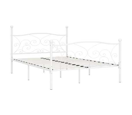 vidaXL Okvir za krevet s podnicama bijeli metalni 120 x 200 cm