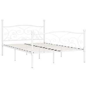 vidaXL Okvir za krevet s podnicama bijeli metalni 120 x 200 cm