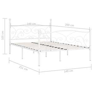 Rám postele s laťkovým roštem bílý kov 140 x 200 cm - obrázek 5