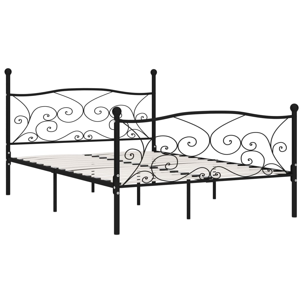 

vidaXL Bedframe met lattenbodem metaal zwart 140x200 cm