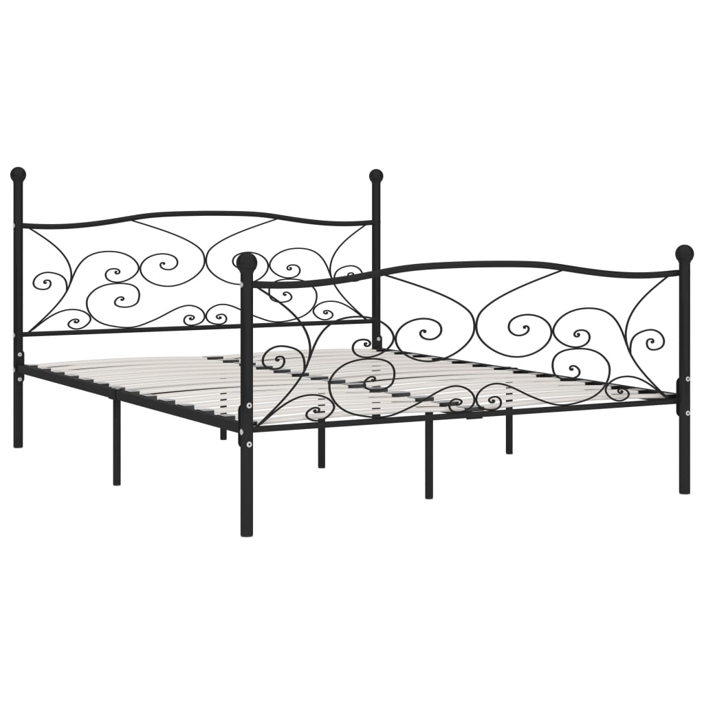 

vidaXL Bedframe met lattenbodem metaal zwart 200x200 cm