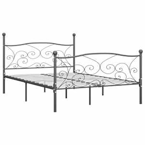 vidaXL Lovos rėmas, pilkos spalvos, 120x200cm, metalas