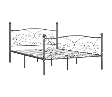 vidaXL Lovos rėmas, pilkos spalvos, 140x200cm, metalas