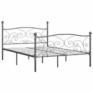 vidaXL Lovos rėmas, pilkos spalvos, 140x200cm, metalas