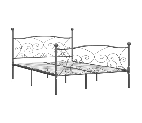 vidaXL Rám postele šedý kov 200 x 200 cm
