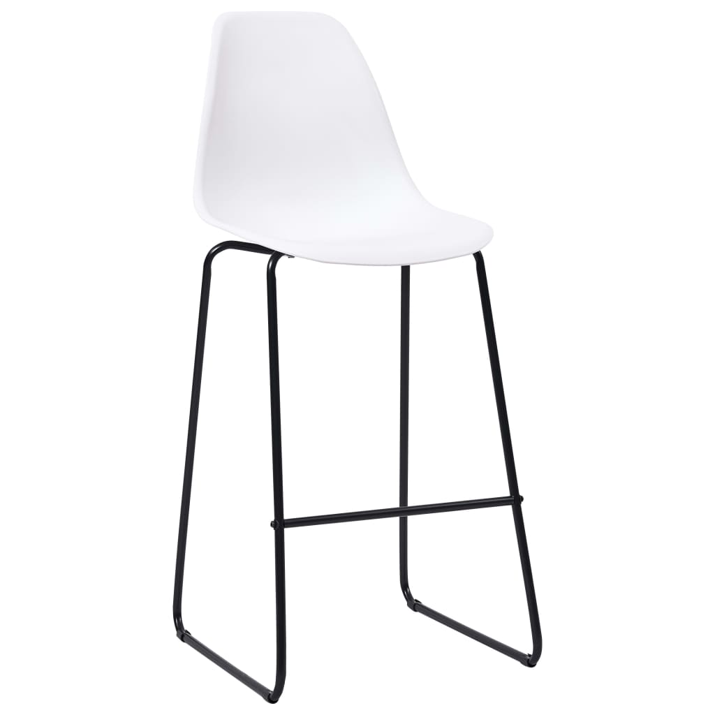 vidaXL Baro kėdės, 6 vnt., baltos spalvos, plastikas