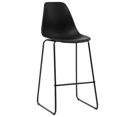 vidaXL Barhocker 6 Stk. Schwarz Kunststoff