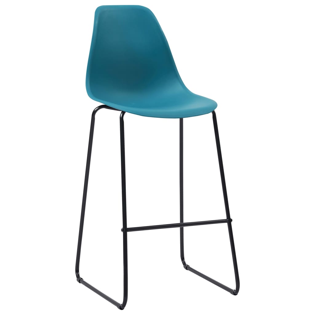 vidaXL Krzesła barowe, 6 szt., turkusowe, plastik