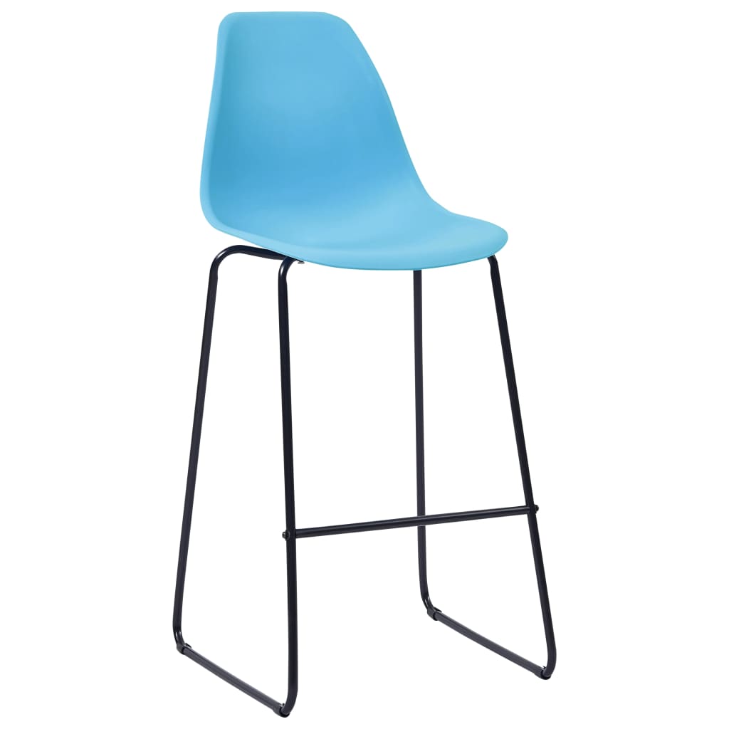 vidaXL Krzesła barowe, 6 szt., niebieskie, plastik
