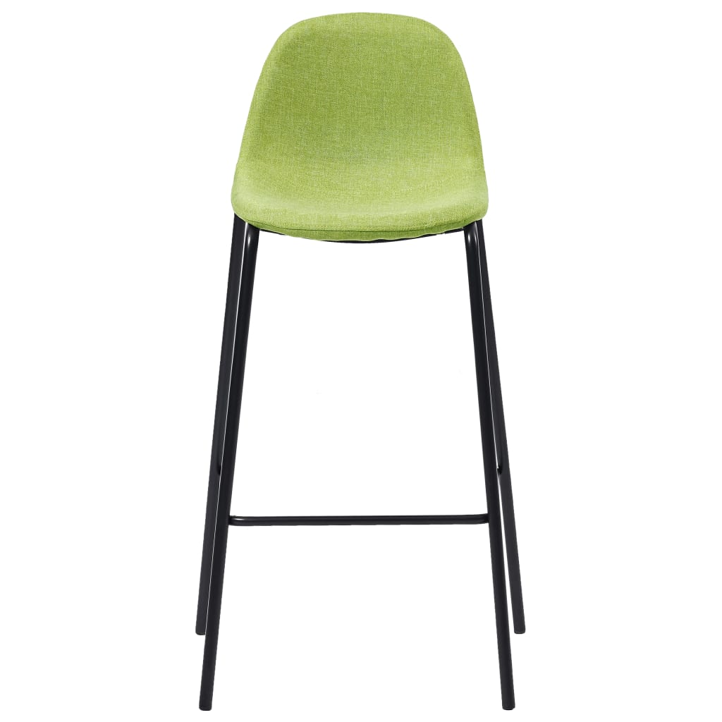 Barové židle 6 ks zelené textil