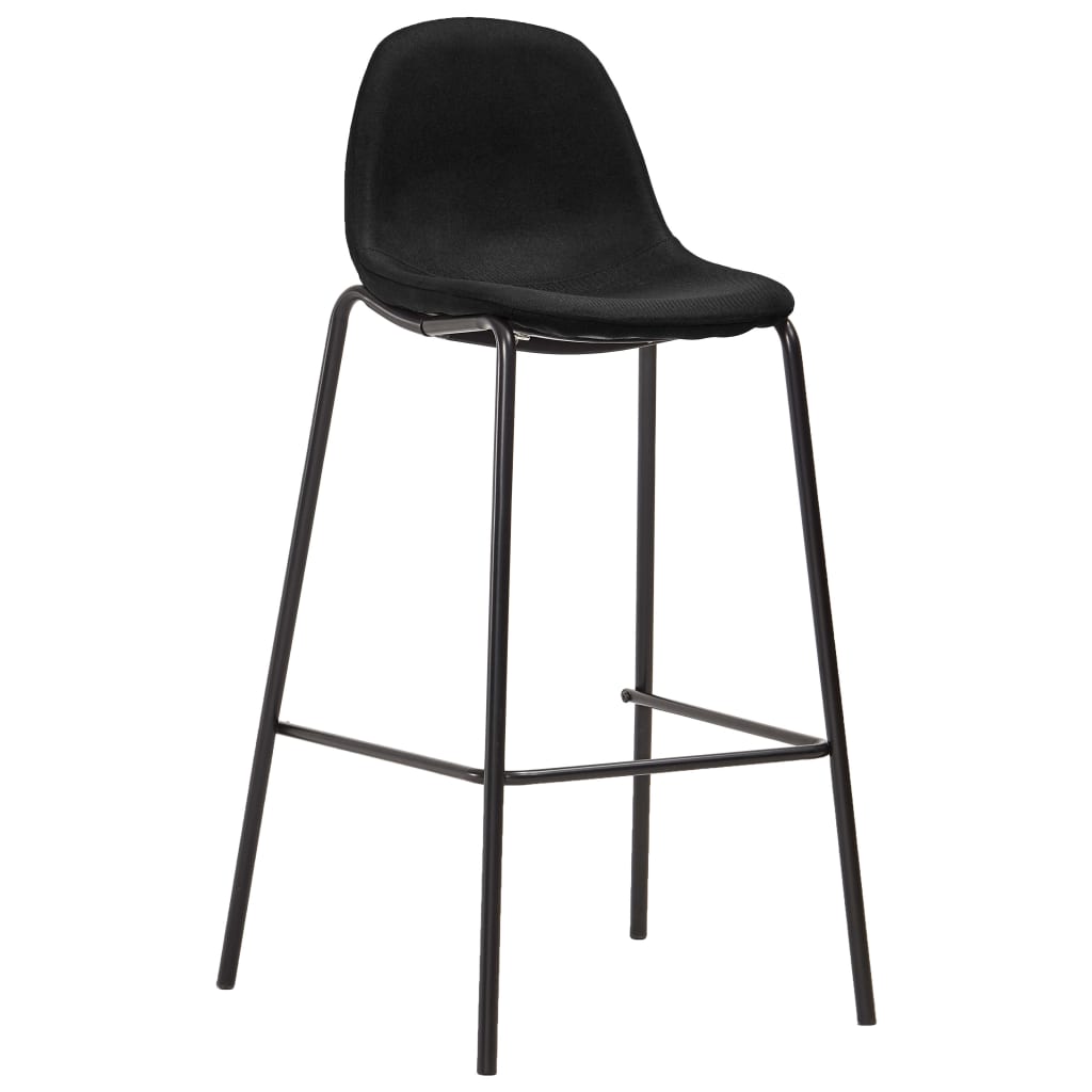 vidaXL Chaises de bar lot de 6 noir tissu