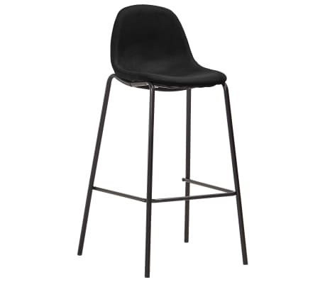 vidaXL Chaises de bar lot de 6 noir tissu