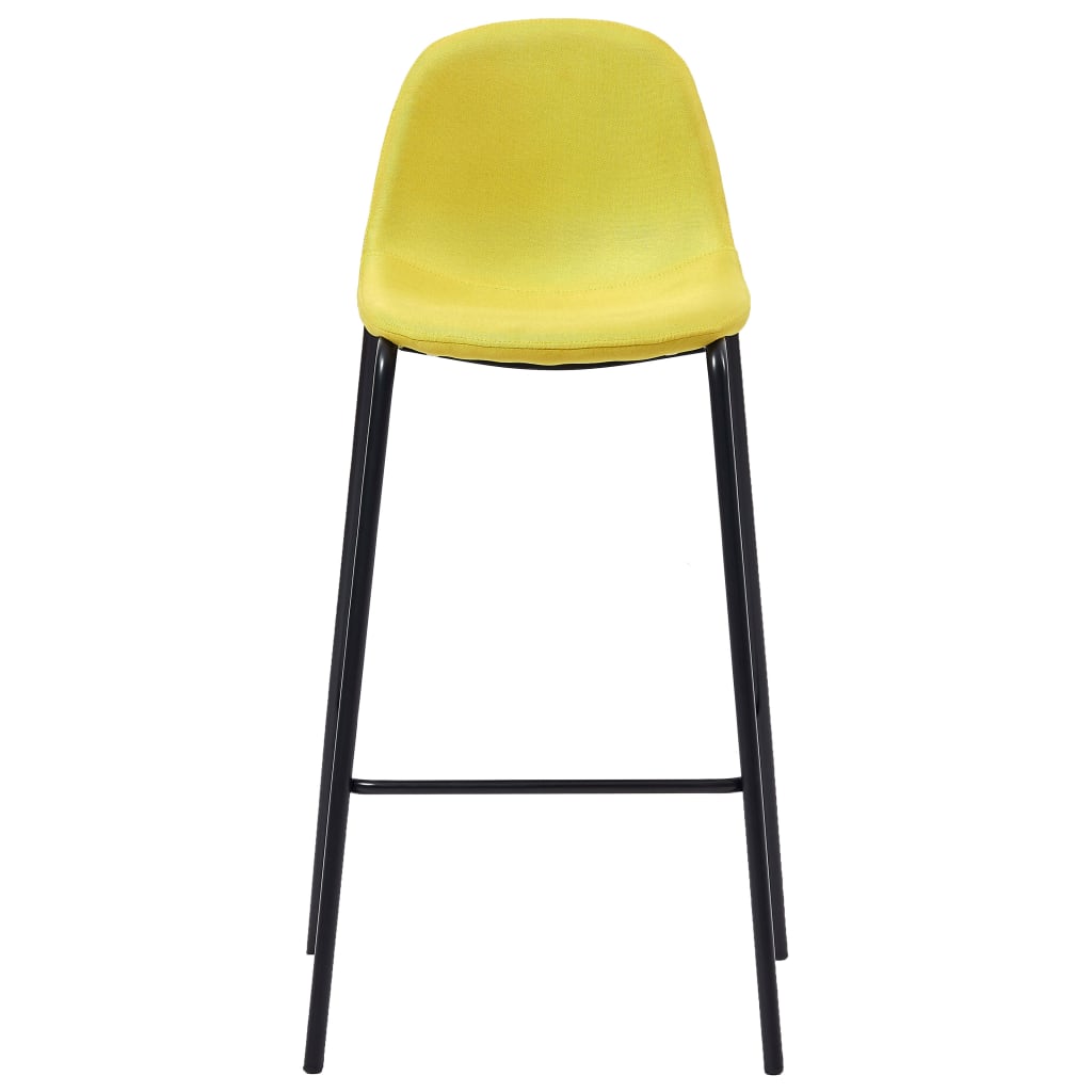 Barové židle 6 ks žluté textil