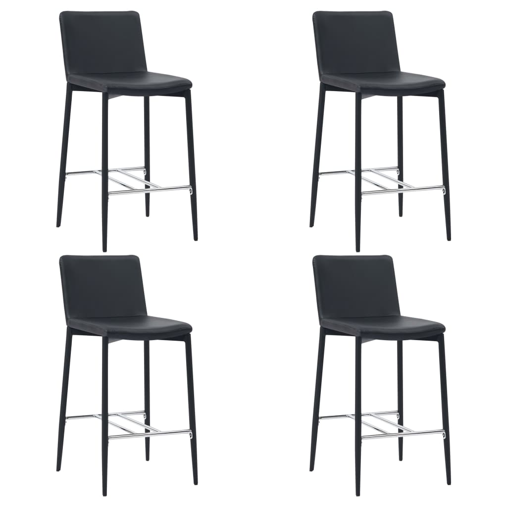 Barové stoličky 4 ks černé umělá kůže