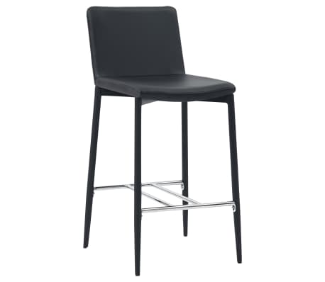 vidaXL Baro taburetės, 6 vnt., juodos spalvos, dirbtinė oda (3x281513)