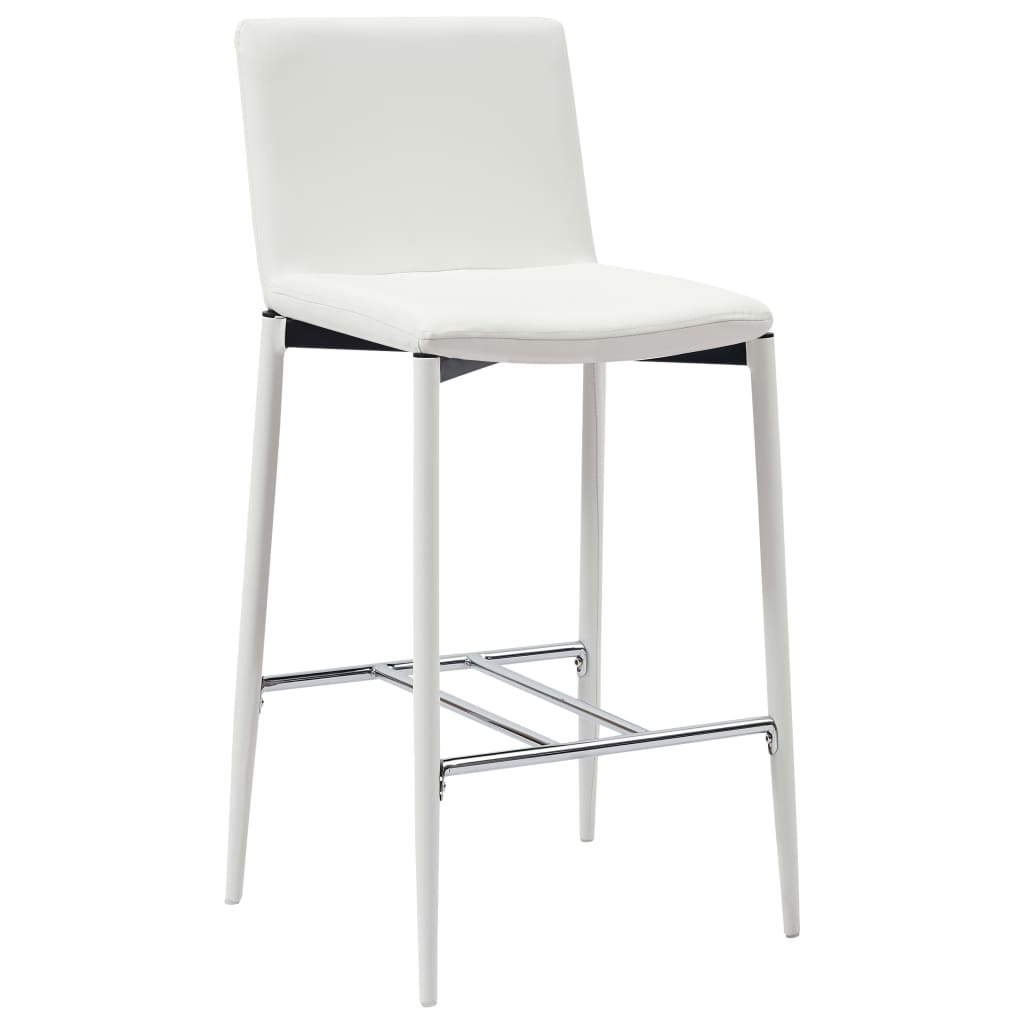 vidaXL Krzesła barowe, 4 szt., białe, sztuczna skóra