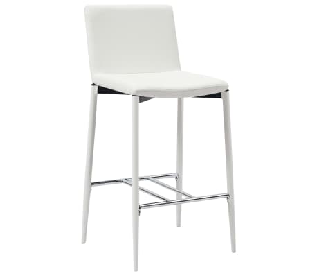 vidaXL Krzesła barowe, 4 szt., białe, sztuczna skóra
