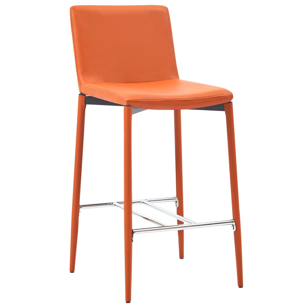 vidaXL Бар столове, 6 бр, оранжеви, изкуствена кожа