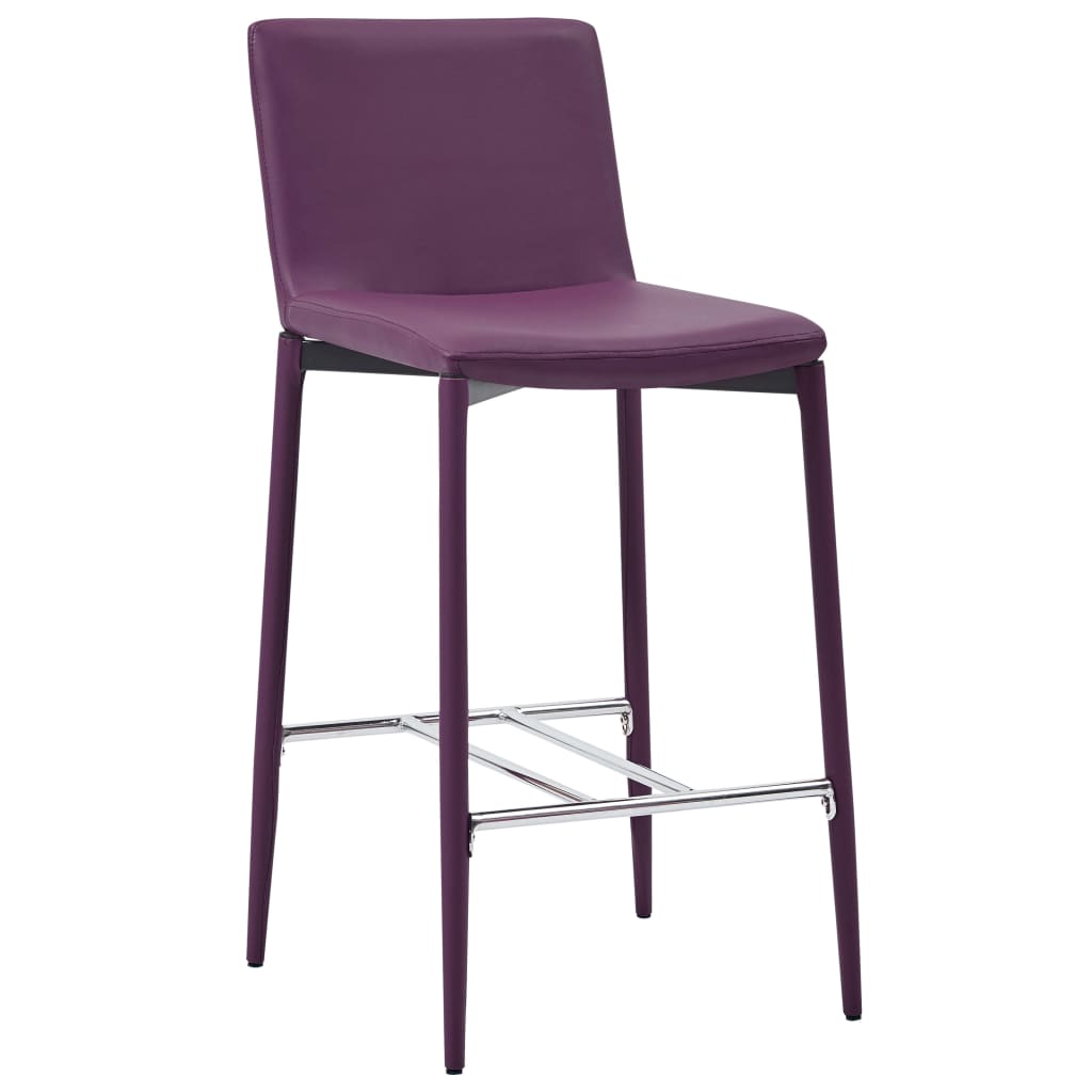vidaXL Baro taburetės, 4 vnt., violetinės spalvos, dirbtinė oda (2x281521)