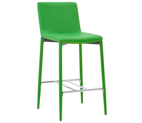 vidaXL Бар столове, 4 бр, зелени, изкуствена кожа