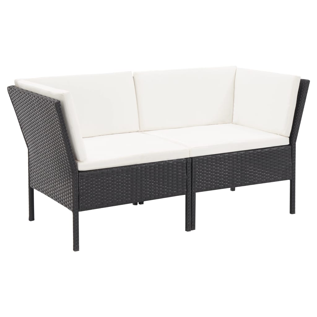Thumbnail - vidaXL 6-tlg. Garten-Lounge-Set mit Auflagen Poly Rattan Schwarz