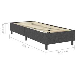 Postel boxspring šedá textil 90 x 200 cm - obrázek 8