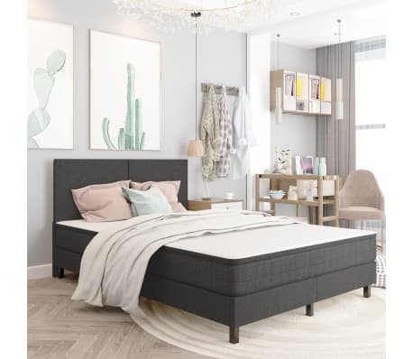 vidaXL Узголів'я Ліжка Темно-Сірий 140x200 см Тканина