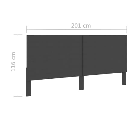 vidaXL Hangend hoofdbord Met LED-verlichting Donkergrijs - Slaapkamer | Bedden