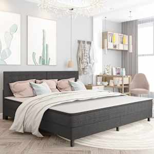 Prošívané čelo postele tmavě šedé textil 200 x 200 cm - obrázek 2