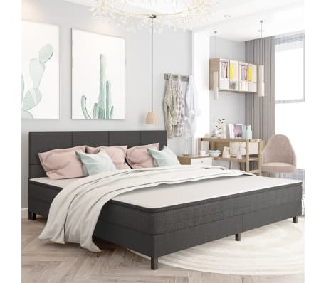 vidaXL Tête de lit Gris foncé Tissu 200x200 cm