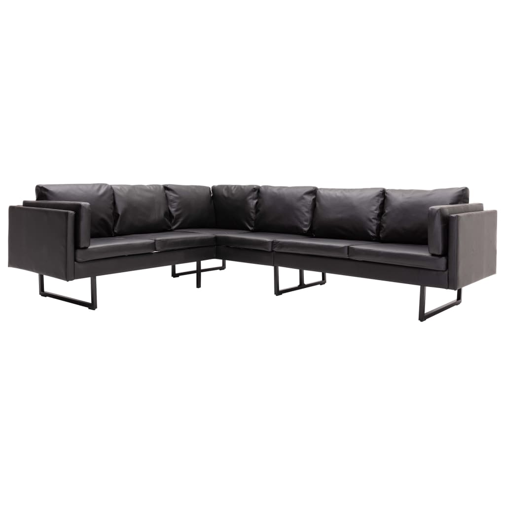 

vidaXL Corner Sofa Faux Leather Black