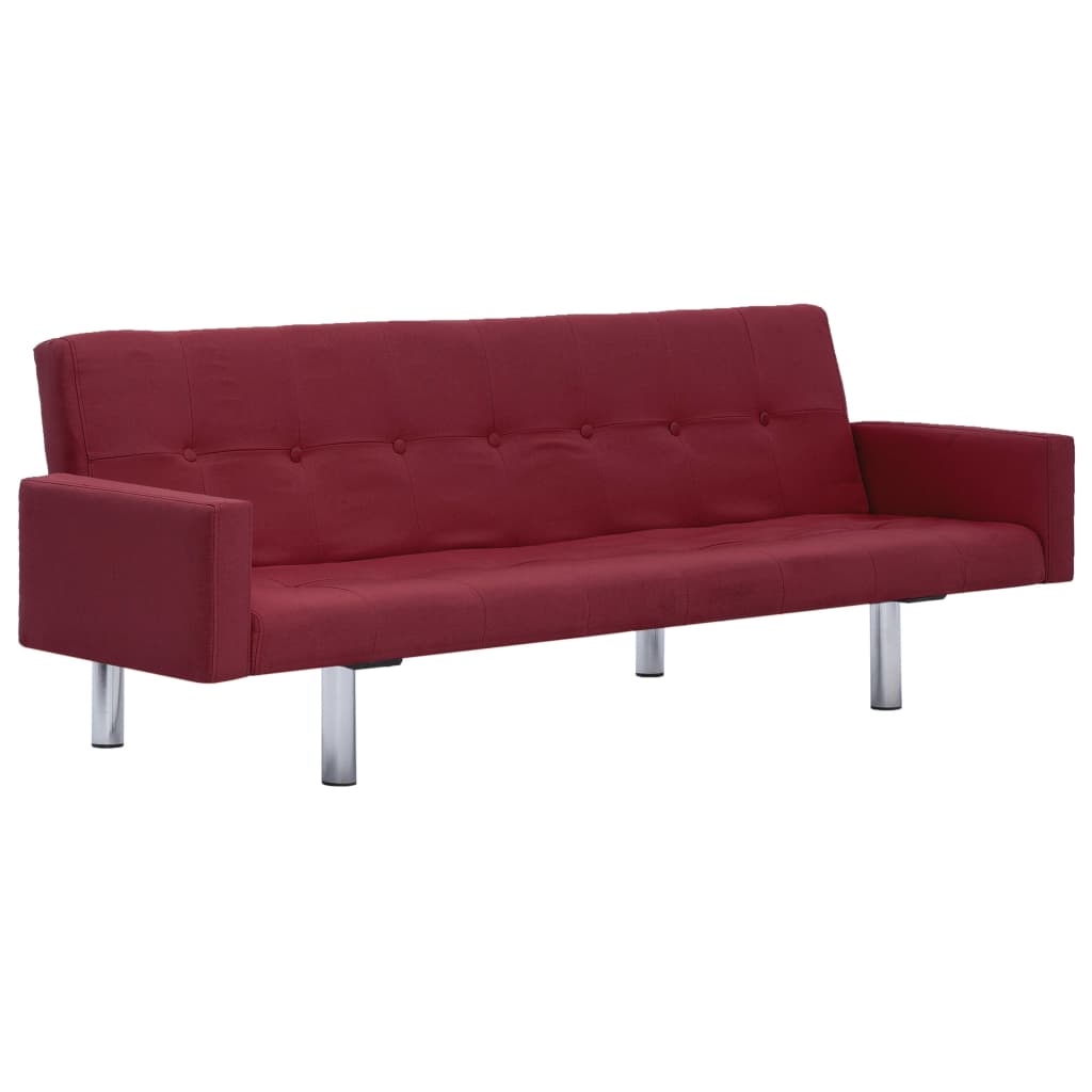 

vidaXL Sofa Bed with Armrest Wine Red Fabric