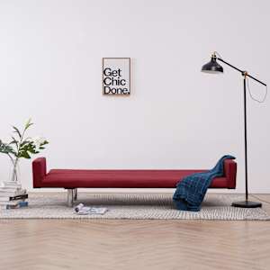 vidaXL Sofa Bed with Armrest Wine Red Fabric