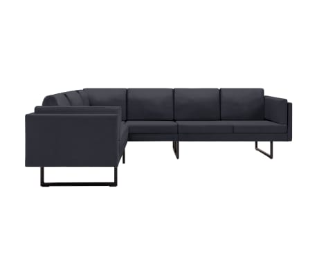 vidaXL Corner Sofa Dark Gray Fabric