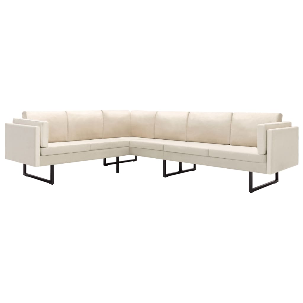 

vidaXL Corner Sofa Cream Fabric