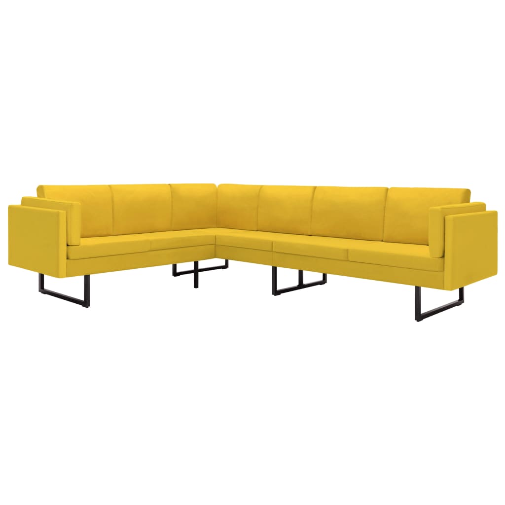 VidaXL Corner Sofa Yellow Fabric