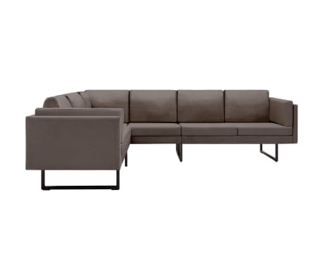 vidaXL Sofa Taupe Wood Large Seats Many Corner Sofa Modern Sofa