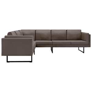 vidaXL Sofa Taupe Wood Large Seats Many Corner Sofa Modern Sofa