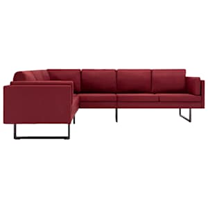 vidaXL Kampinė sofa, raudonojo vyno spalvos, audinys