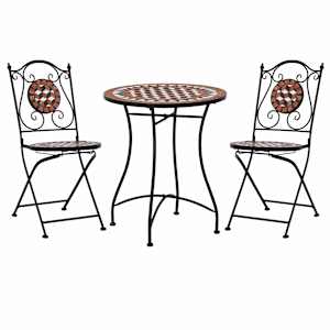 3dílný mozaikový bistro set keramický terakotový