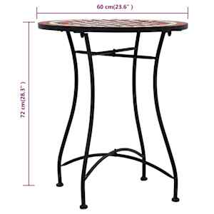 3dílný mozaikový bistro set keramický terakotový - obrázek 13