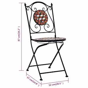 3dílný mozaikový bistro set keramický terakotový - obrázek 14