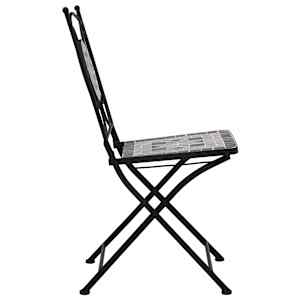 3dílný mozaikový bistro set keramický šedý - obrázek 11