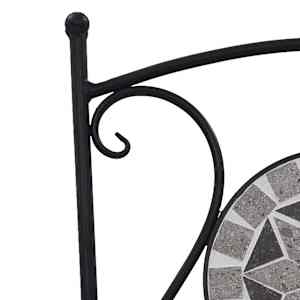 3dílný mozaikový bistro set keramický šedý - obrázek 12