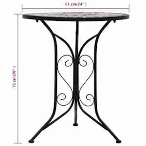 3dílný mozaikový bistro set keramický šedý - obrázek 13