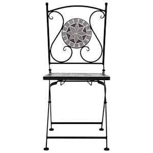 3dílný mozaikový bistro set keramický šedý - obrázek 8