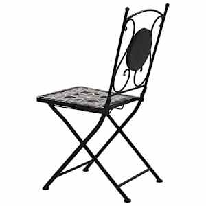 3dílný mozaikový bistro set keramický šedý - obrázek 9