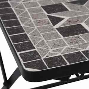 3dílný mozaikový bistro set keramický šedý - obrázek 10